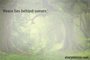 'Peace lies behind nature.'