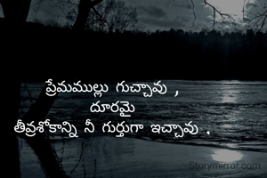 ప్రేమముల్లు గుచ్చావు ,
దూరమై
తీవ్రశోకాన్ని నీ గుర్తుగా ఇచ్చావు .