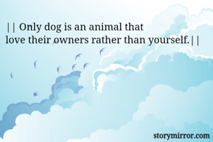 || Only dog is an animal that
love their owners rather than yourself.||
