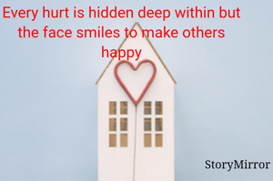 Every hurt is hidden deep within but the face smiles to make others happy
