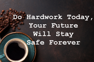 Do Hardwork Today, 
Your Future 
Will Stay 
Safe Forever 