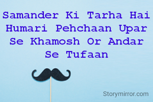 Samander Ki Tarha Hai Humari Pehchaan Upar Se Khamosh Or Andar Se Tufaan