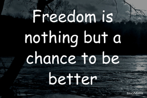 Freedom is nothing but a chance to be better