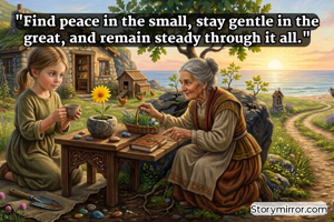"Find peace in the small, stay gentle in the great, and remain steady through it all."