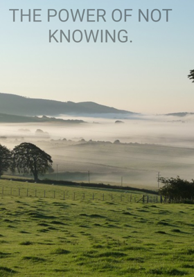 THE POWER OF NOT KNOWING.