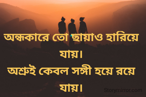 অন্ধকারে তো ছায়াও হারিয়ে যায়।
অশ্রুই কেবল সঙ্গী হয়ে রয়ে যায়।