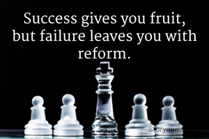 Success gives you fruit, but failure leaves you with reform.
