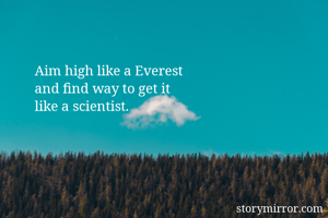 Aim high like a Everest
and find way to get it 
like a scientist. 